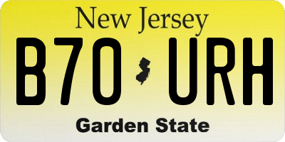 NJ license plate B70URH