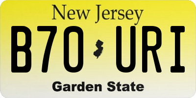 NJ license plate B70URI