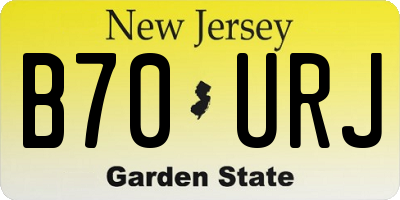 NJ license plate B70URJ