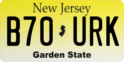 NJ license plate B70URK