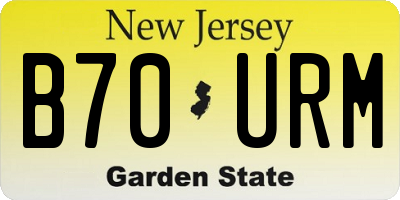 NJ license plate B70URM