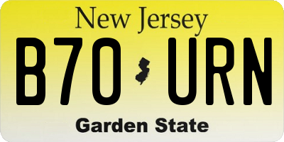 NJ license plate B70URN