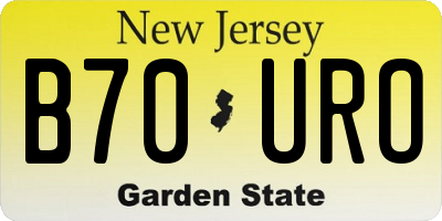 NJ license plate B70URO