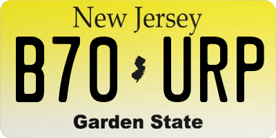 NJ license plate B70URP
