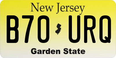 NJ license plate B70URQ