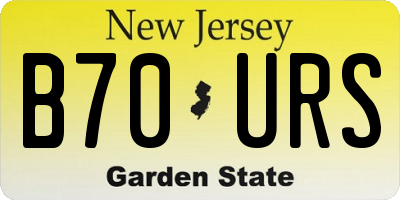 NJ license plate B70URS