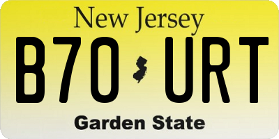 NJ license plate B70URT