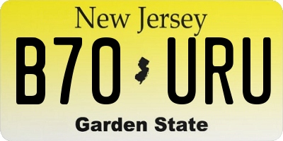 NJ license plate B70URU
