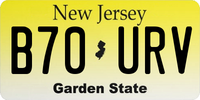 NJ license plate B70URV