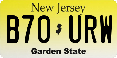 NJ license plate B70URW
