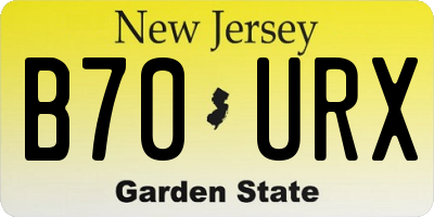NJ license plate B70URX