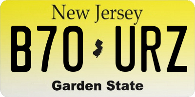 NJ license plate B70URZ
