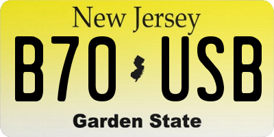 NJ license plate B70USB