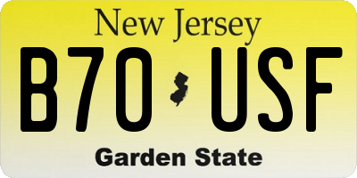 NJ license plate B70USF