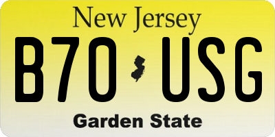 NJ license plate B70USG