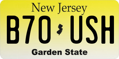 NJ license plate B70USH