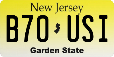 NJ license plate B70USI