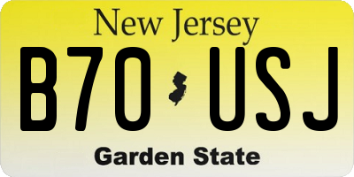 NJ license plate B70USJ
