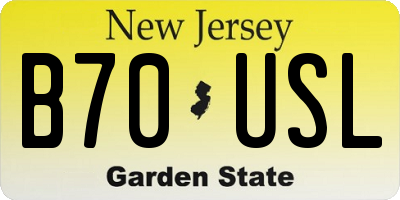 NJ license plate B70USL