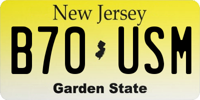 NJ license plate B70USM