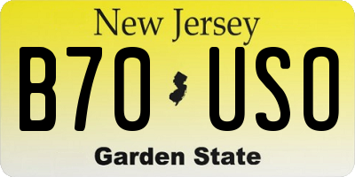 NJ license plate B70USO