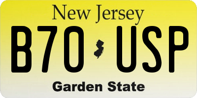 NJ license plate B70USP