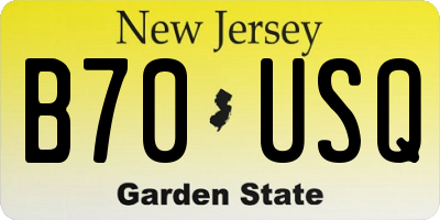 NJ license plate B70USQ