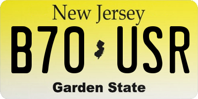 NJ license plate B70USR