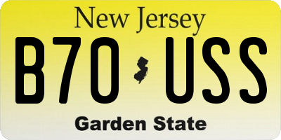 NJ license plate B70USS