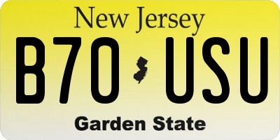 NJ license plate B70USU