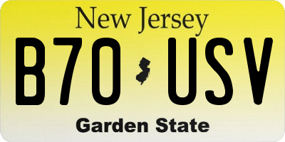 NJ license plate B70USV