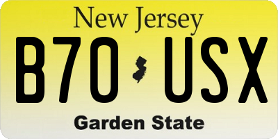 NJ license plate B70USX