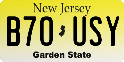 NJ license plate B70USY
