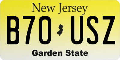 NJ license plate B70USZ