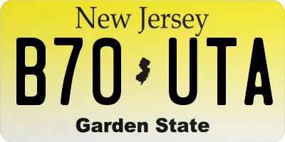 NJ license plate B70UTA