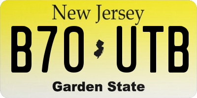 NJ license plate B70UTB