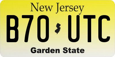 NJ license plate B70UTC