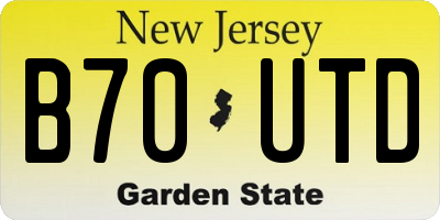 NJ license plate B70UTD