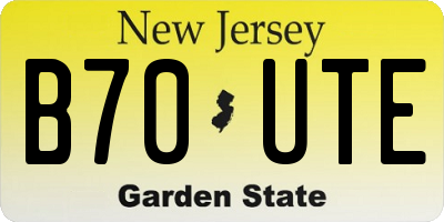 NJ license plate B70UTE