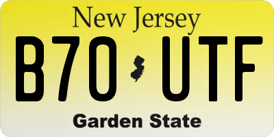 NJ license plate B70UTF