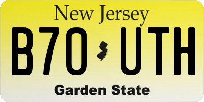 NJ license plate B70UTH
