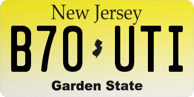 NJ license plate B70UTI