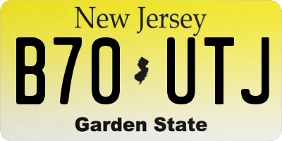 NJ license plate B70UTJ