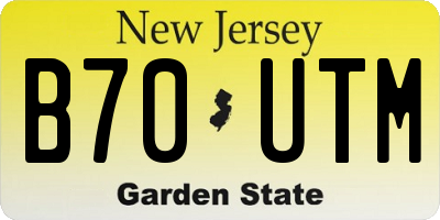 NJ license plate B70UTM