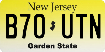 NJ license plate B70UTN
