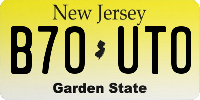 NJ license plate B70UTO