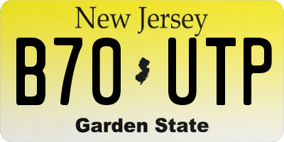 NJ license plate B70UTP