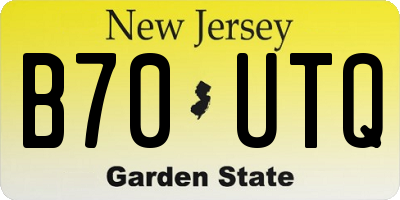 NJ license plate B70UTQ