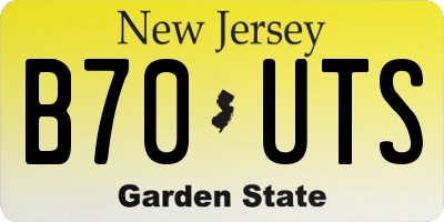 NJ license plate B70UTS