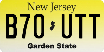 NJ license plate B70UTT